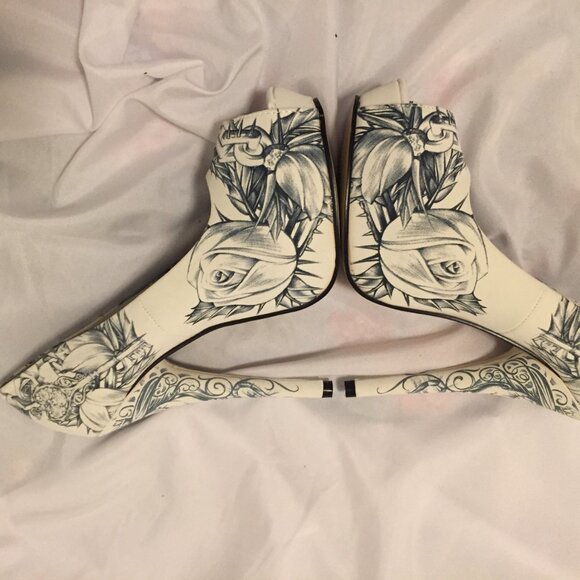 Iron Fist Women's Peep Toe Pump Bonebreaker Key to My Sole Shoes SZ 7 L.A. Woods - Picture 12 of 14